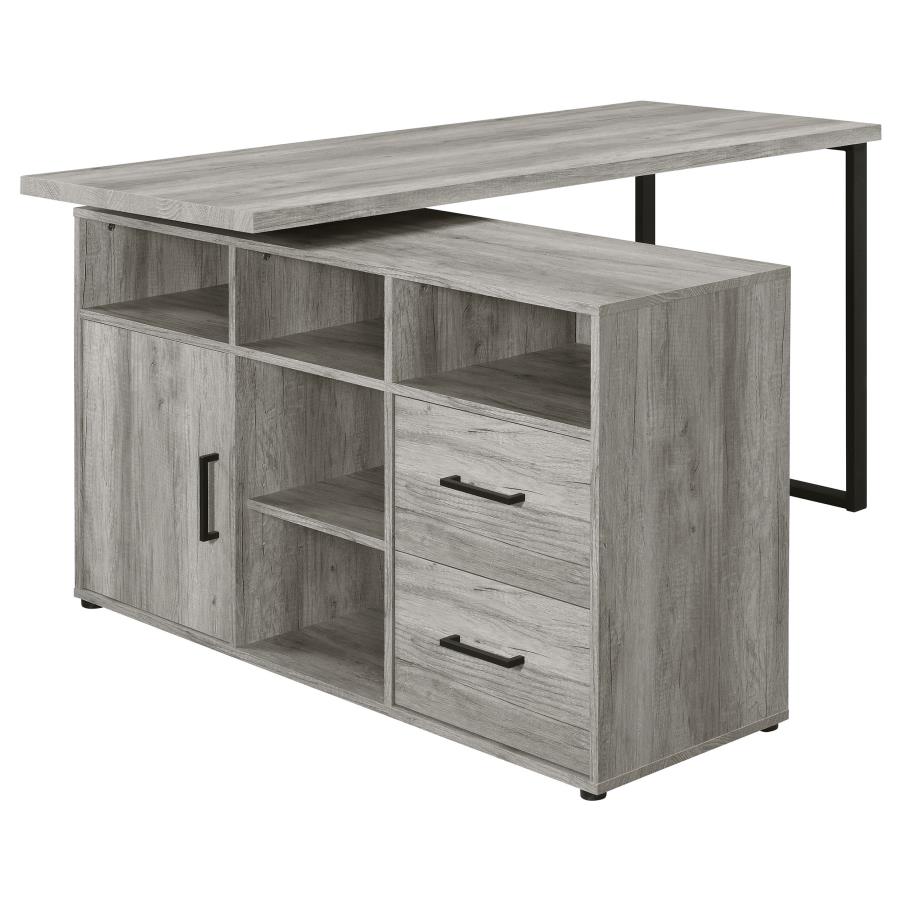 Hertford L-shape Office Desk with Storage Grey Driftwood_3