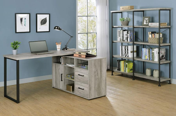 Hertford L-shape Office Desk with Storage Grey Driftwood_6