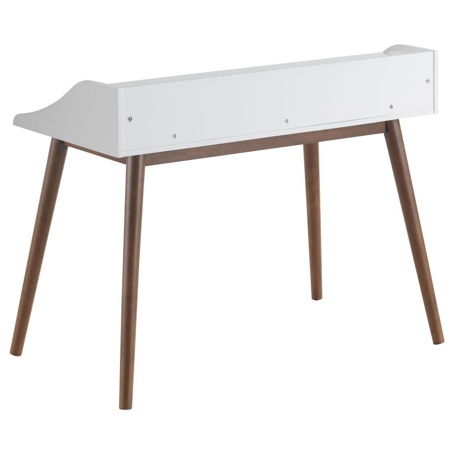 Percy 4-Compartment Writing Desk White and Walnut_2