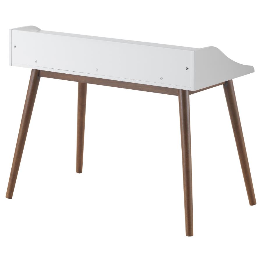 Percy 4-Compartment Writing Desk White and Walnut_3