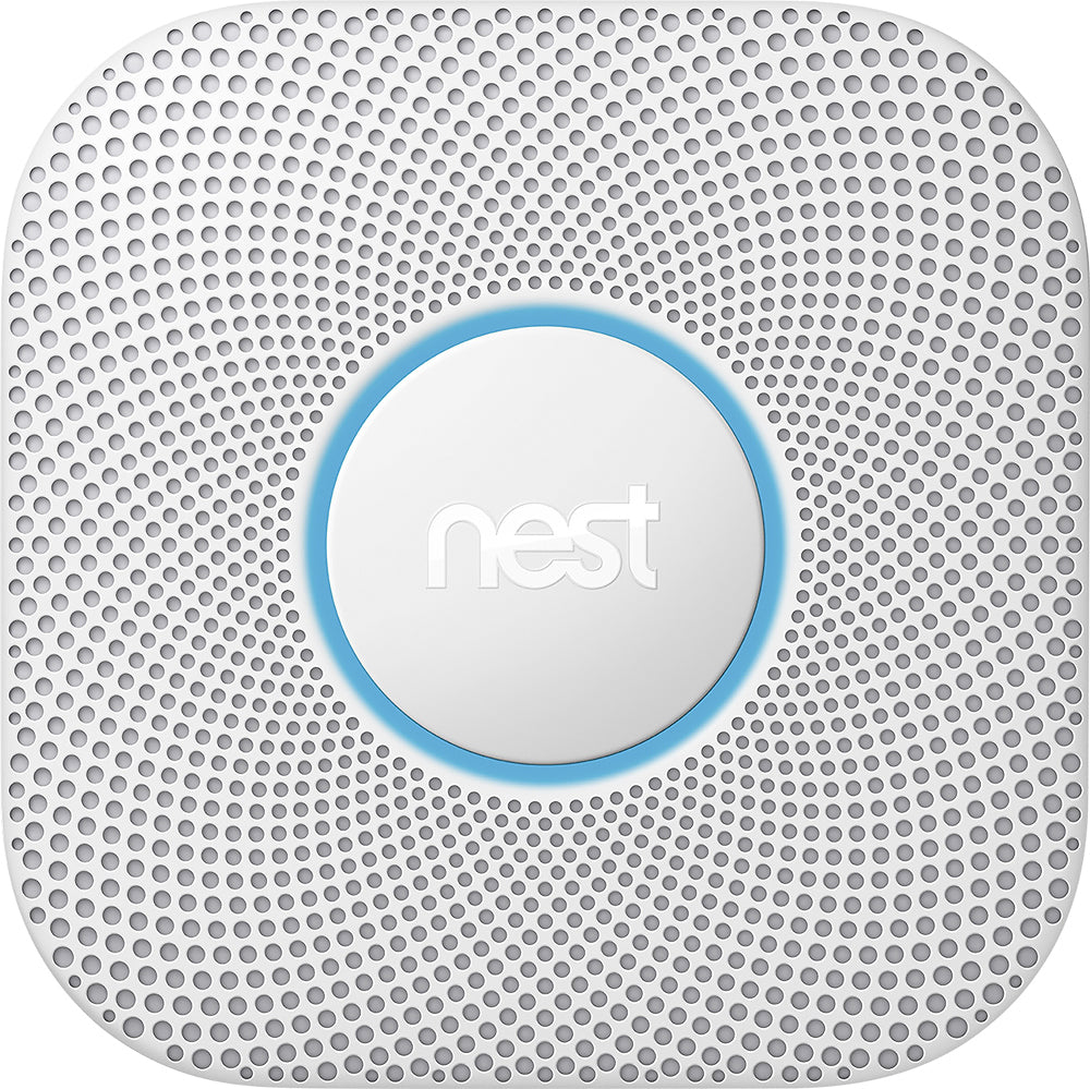 Google - Nest Protect 2nd Generation Smart Smoke/Carbon Monoxide Wired Alarm - White_0