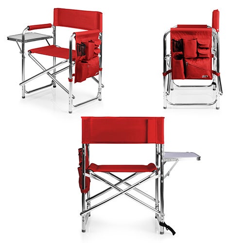 Folding Sports Chair w/ Side Table Red_0