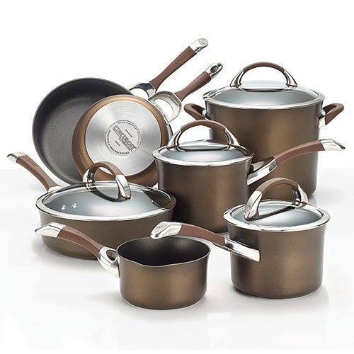 11pc Symmetry Hard Anodized Cookware Set Chocolate_0