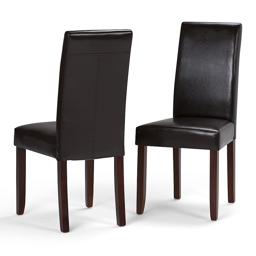 Simpli Home - Acadian Parson Polyurethane Faux Leather Dining Chairs (Set of 2) - Tanner's Brown_0