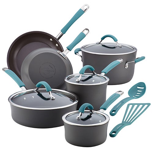 12pc Cucina Hard-Anodized Cookware Set Agave Blue_0