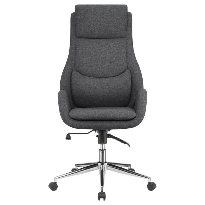 Upholstered Office Chair with Padded Seat Grey and Chrome_2