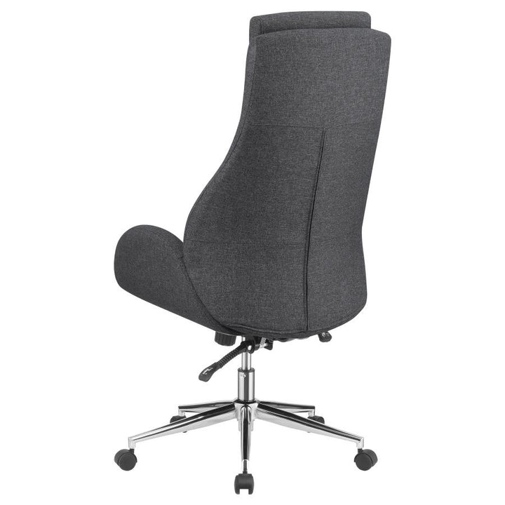Upholstered Office Chair with Padded Seat Grey and Chrome_4