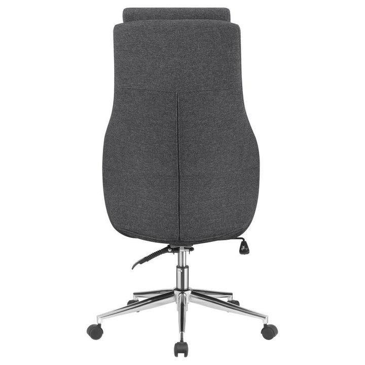 Upholstered Office Chair with Padded Seat Grey and Chrome_5