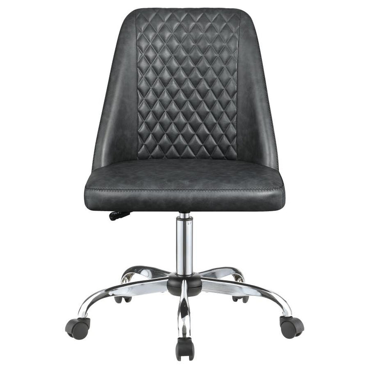 Upholstered Tufted Back Office Chair Grey and Chrome_2