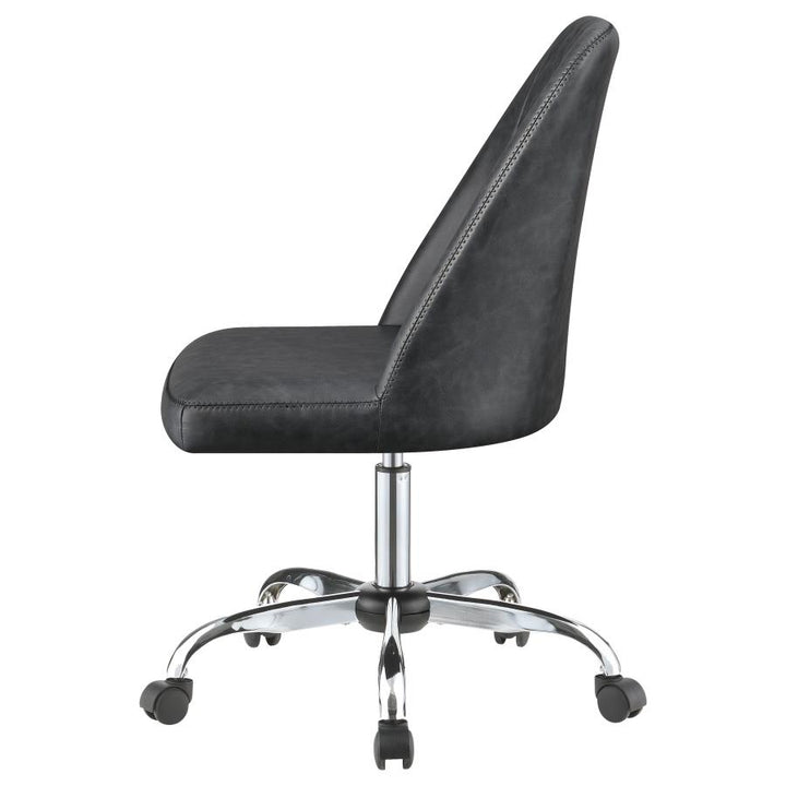 Upholstered Tufted Back Office Chair Grey and Chrome_3
