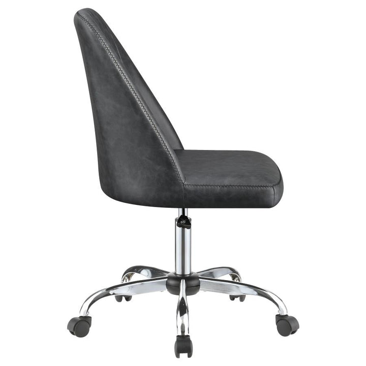 Upholstered Tufted Back Office Chair Grey and Chrome_6