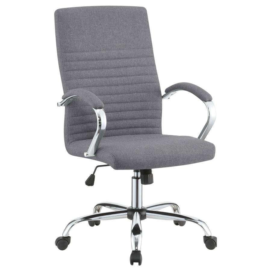 Upholstered Office Chair with Casters Grey and Chrome_1