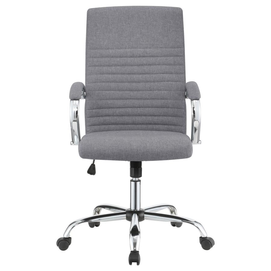 Upholstered Office Chair with Casters Grey and Chrome_2