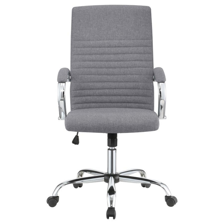 Upholstered Office Chair with Casters Grey and Chrome_2