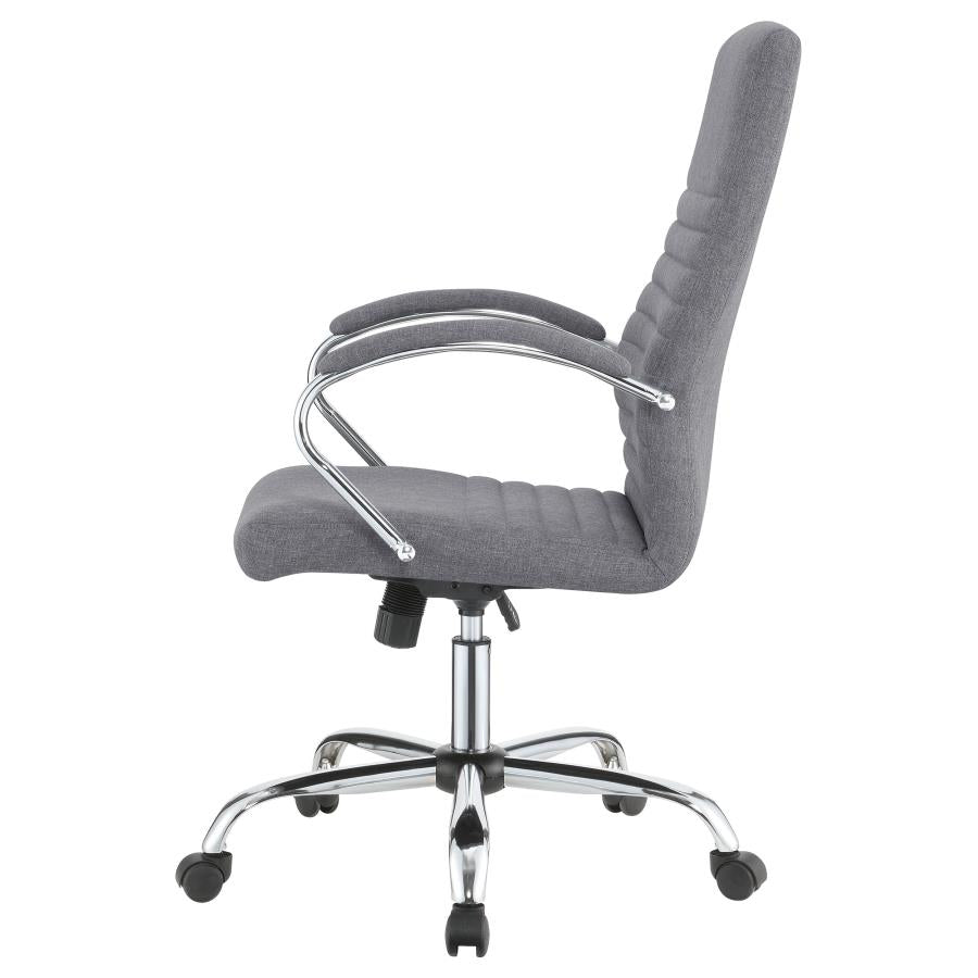 Upholstered Office Chair with Casters Grey and Chrome_3