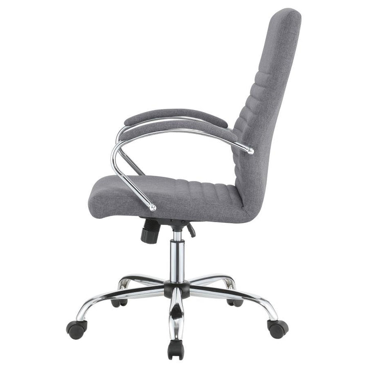 Upholstered Office Chair with Casters Grey and Chrome_3