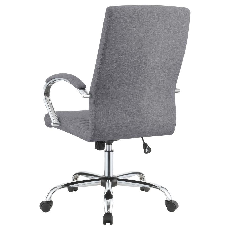 Upholstered Office Chair with Casters Grey and Chrome_4