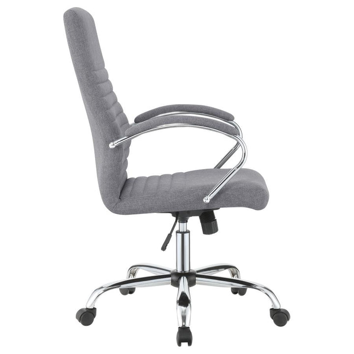 Upholstered Office Chair with Casters Grey and Chrome_6