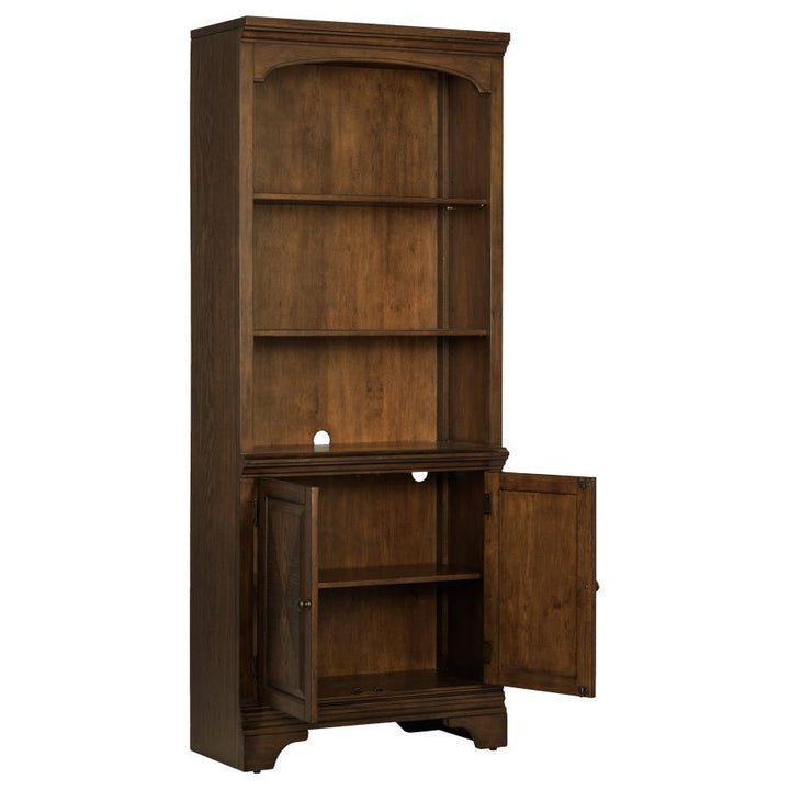 Hartshill Bookcase with Cabinet Burnished Oak_2