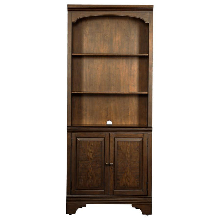 Hartshill Bookcase with Cabinet Burnished Oak_3