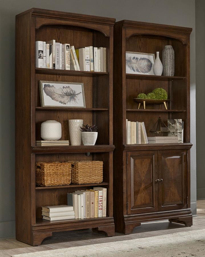 Hartshill Bookcase with Cabinet Burnished Oak_8