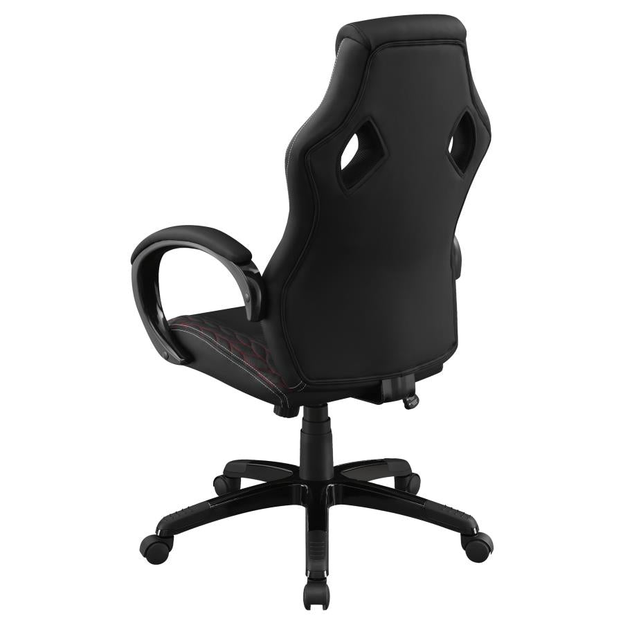 Arched Armrest Upholstered Office Chair Black_5