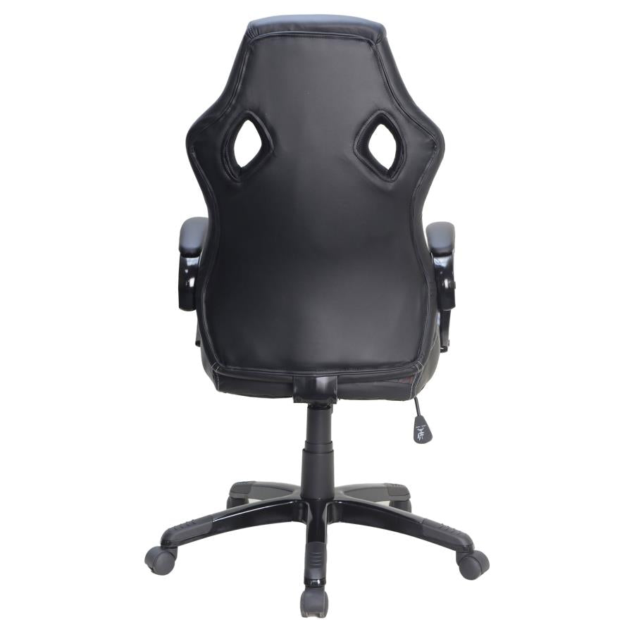 Arched Armrest Upholstered Office Chair Black_6