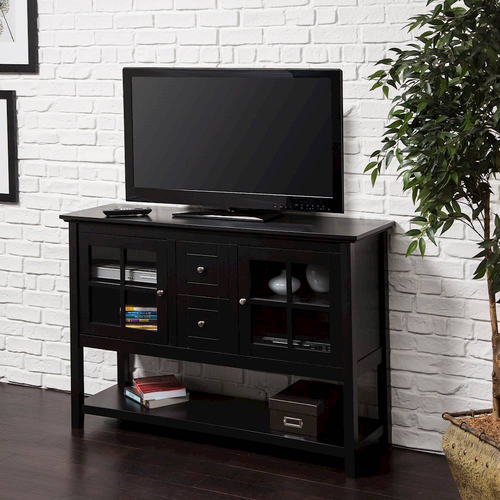 Walker Edison - Transitional TV Stand / Buffet for TVs up to 55" - Black_2