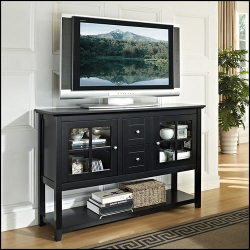 Walker Edison - Transitional TV Stand / Buffet for TVs up to 55" - Black_1
