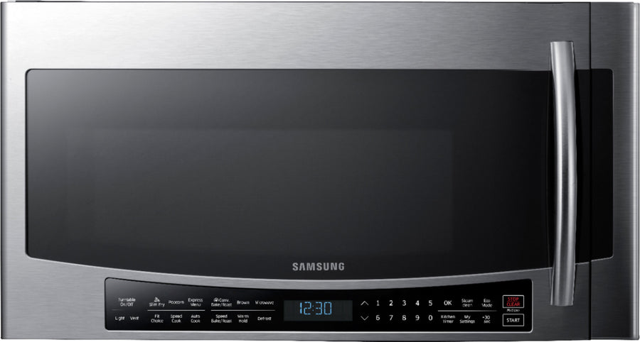 Samsung - 1.7 Cu. Ft. Convection  Over-the-Range Fingerprint Resistant  Microwave -Stainless Steel - Stainless steel_0