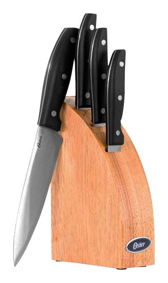 Oster - Granger 5-Piece Knife Set - Black/Wood_0