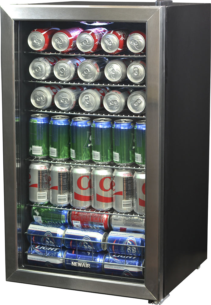 NewAir - 126-Can Freestanding Beverage Fridge - Stainless steel_2