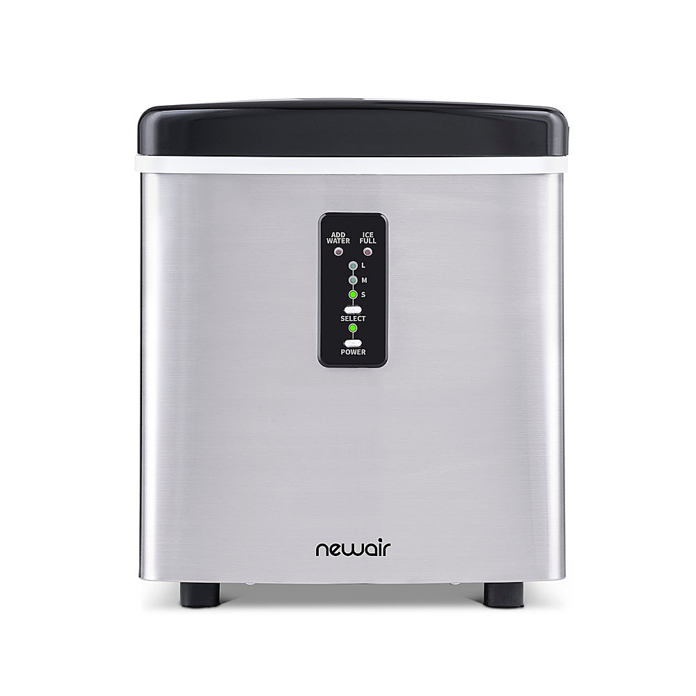 NewAir - 28-lb Portable Ice Maker - 3 Ice Sizes - Stainless steel_1