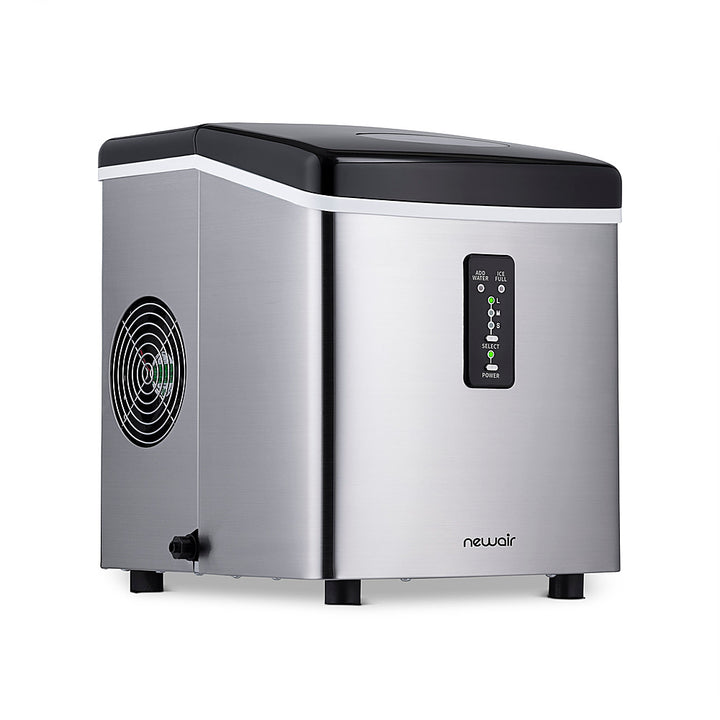 NewAir - 28-lb Portable Ice Maker - 3 Ice Sizes - Stainless steel_0