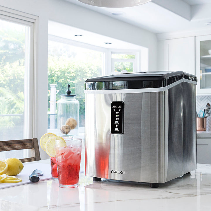 NewAir - 28-lb Portable Ice Maker - 3 Ice Sizes - Stainless steel_9