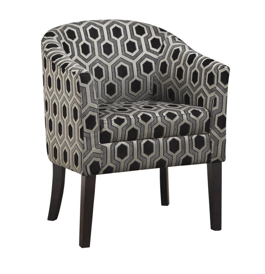 Hexagon Patterned Accent Chair Grey and Black_1