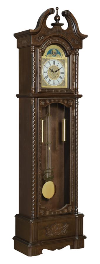 Grandfather Clock with Chime Golden Brown_1