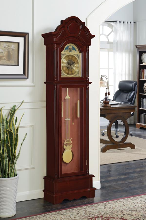 Grandfather Clock Brown Red and Clear_0