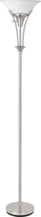 Floor Lamp with Frosted Ribbed Shade Brushed Steel_1