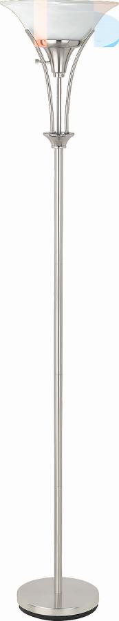 Floor Lamp with Frosted Ribbed Shade Brushed Steel_0