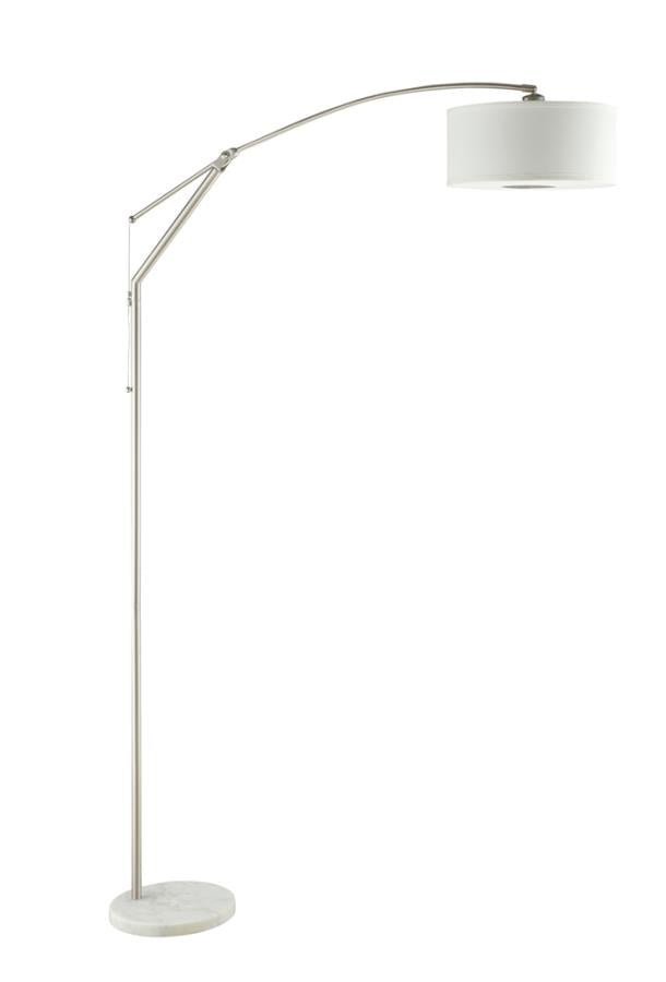 Adjustable Arched Arm Floor Lamp Chrome and White_2