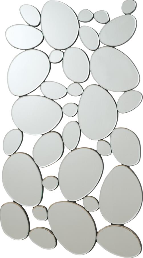 Pebble-Shaped Decorative Mirror Silver_0
