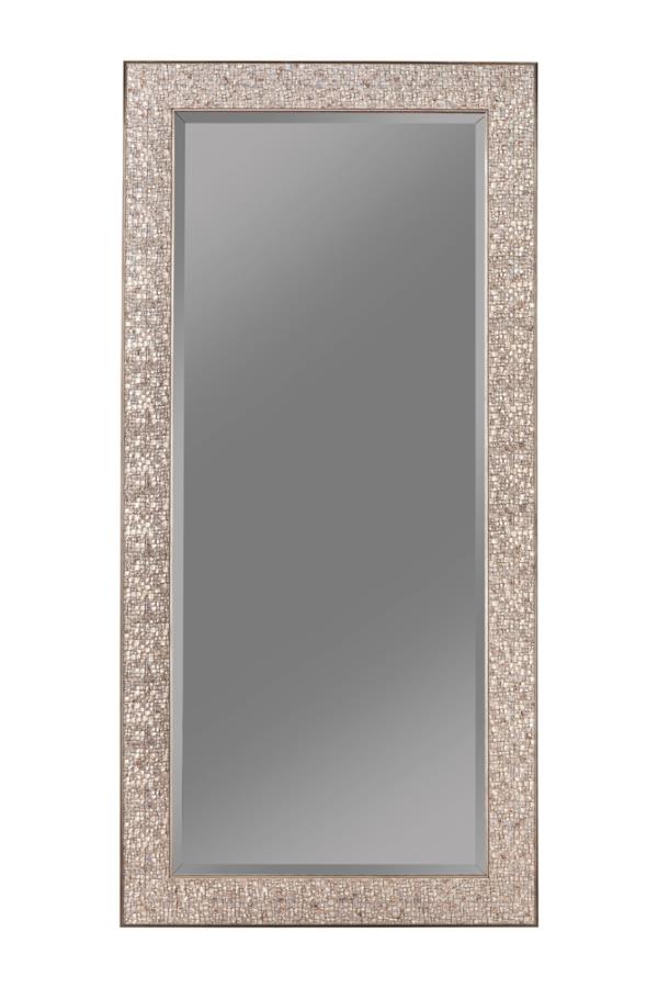 Rectangular Floor Mirror Silver Sparkle_0