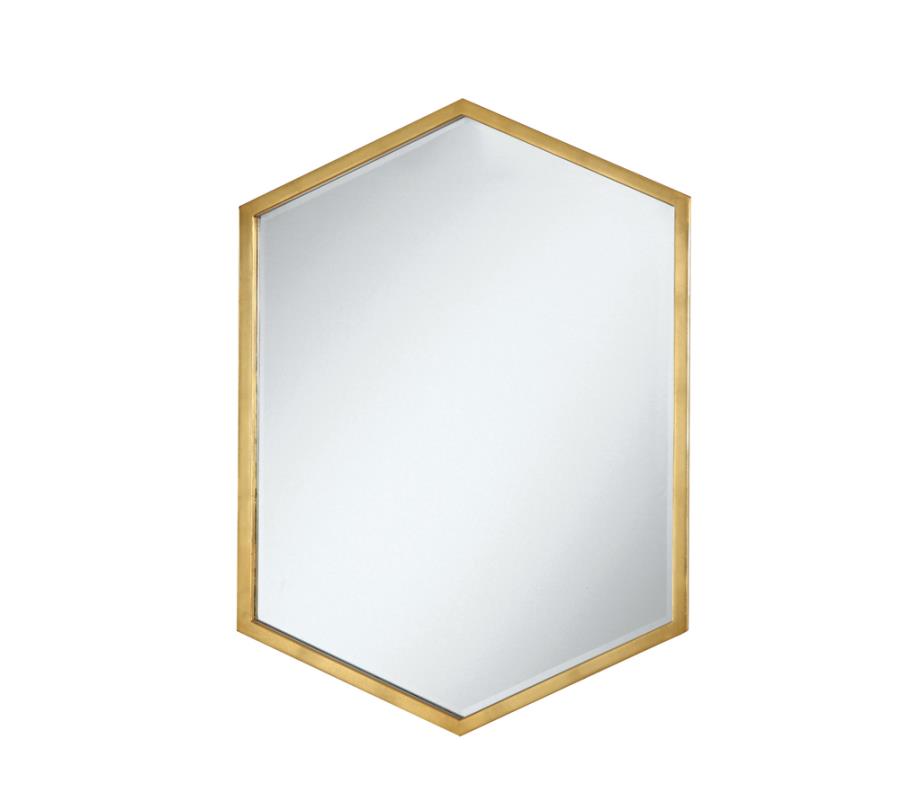 Hexagon Shaped Wall Mirror Gold_0