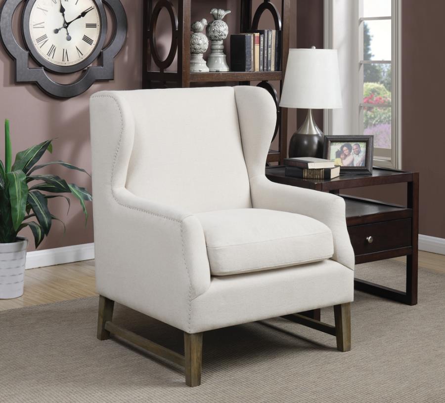 Wing Back Accent Chair Cream_0