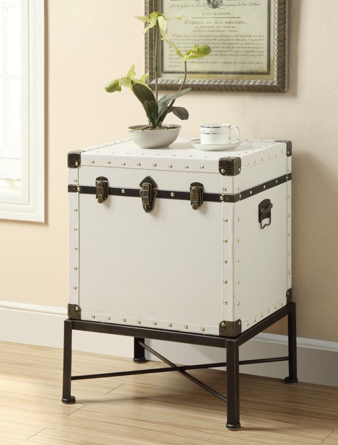 Accent Cabinet with Nailhead Trim White_0