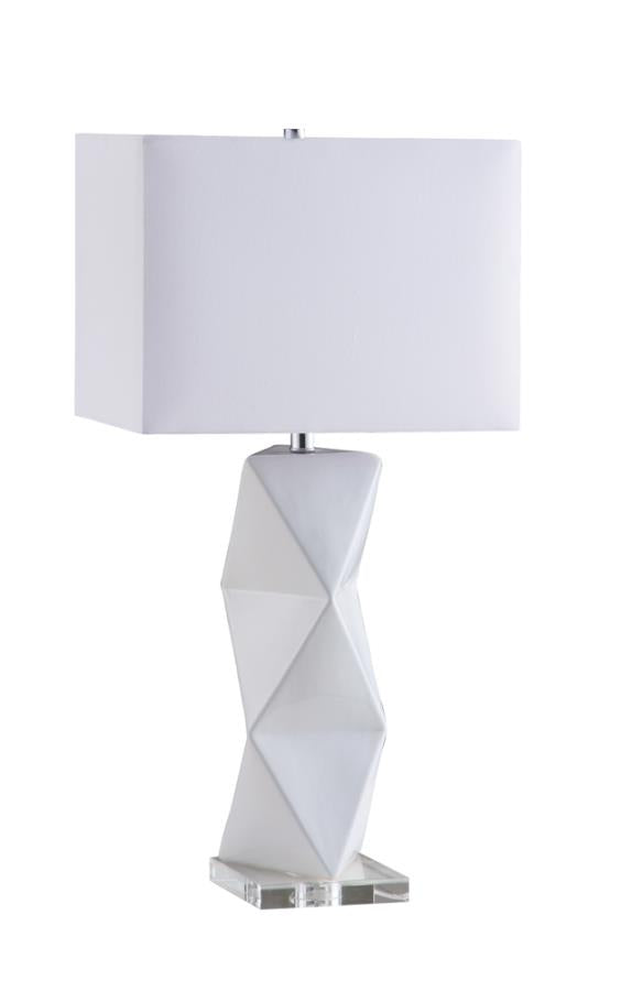 Geometric Ceramic Base Table Lamp White_1