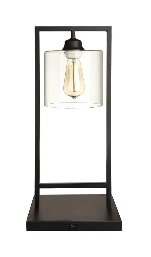 Glass Shade Table Lamp Black_0