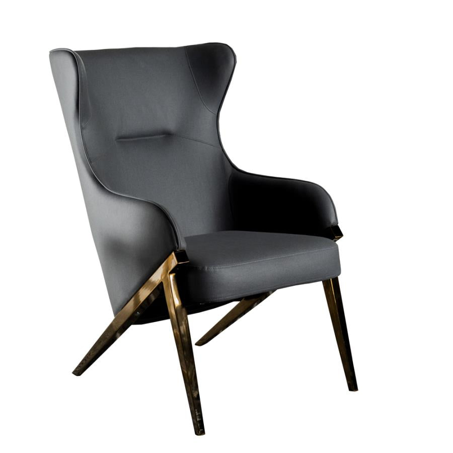 Upholstered Accent Chair Slate and Bronze_1