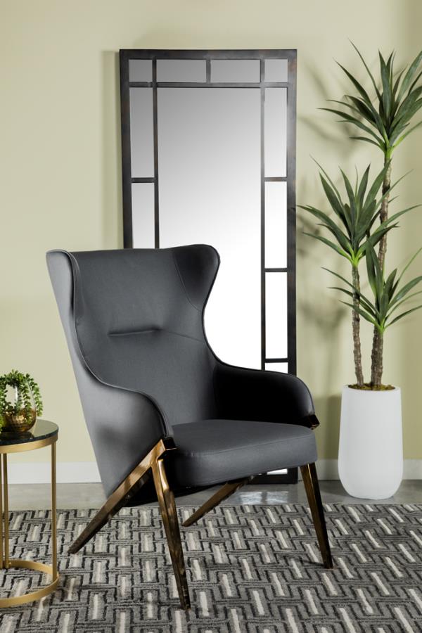 Upholstered Accent Chair Slate and Bronze_0